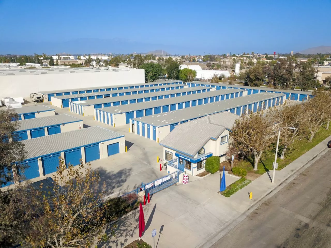 Price Self Storage Norco aerial view of facility.